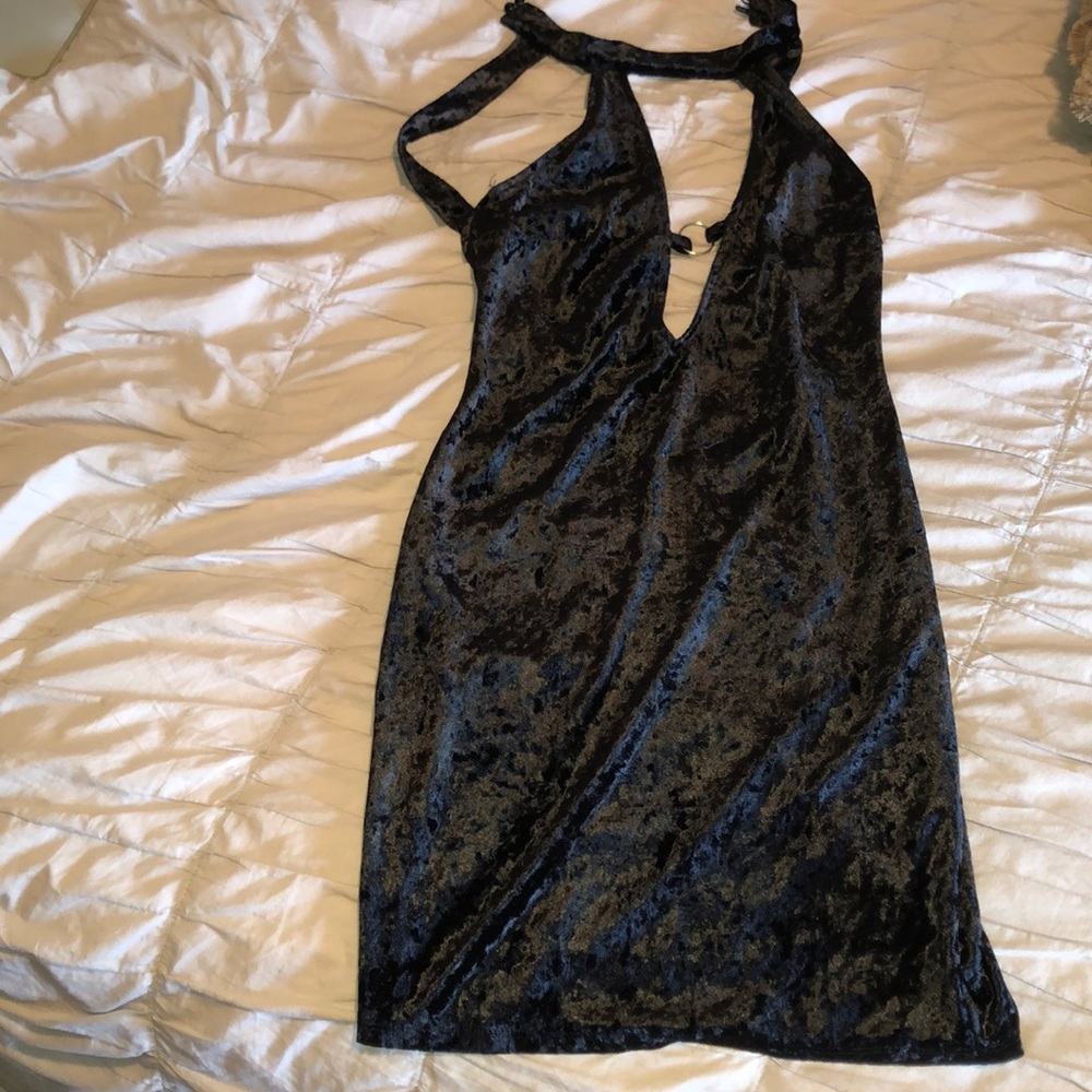 Black velour dress